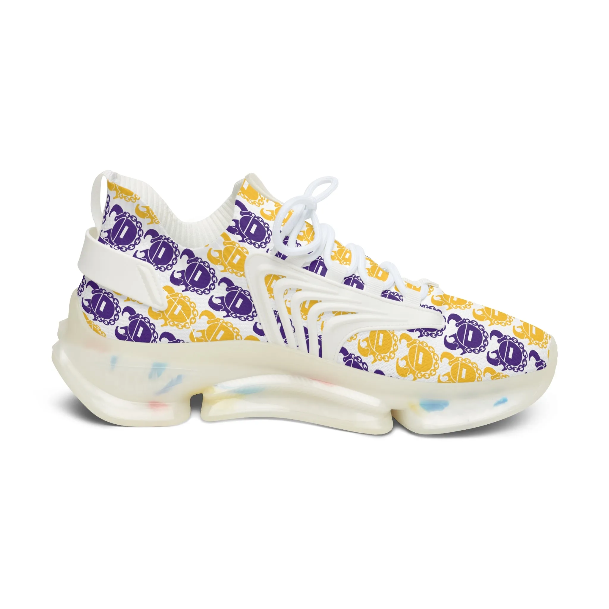 Women's Mesh Sneakers - Purple & Gold Helmets