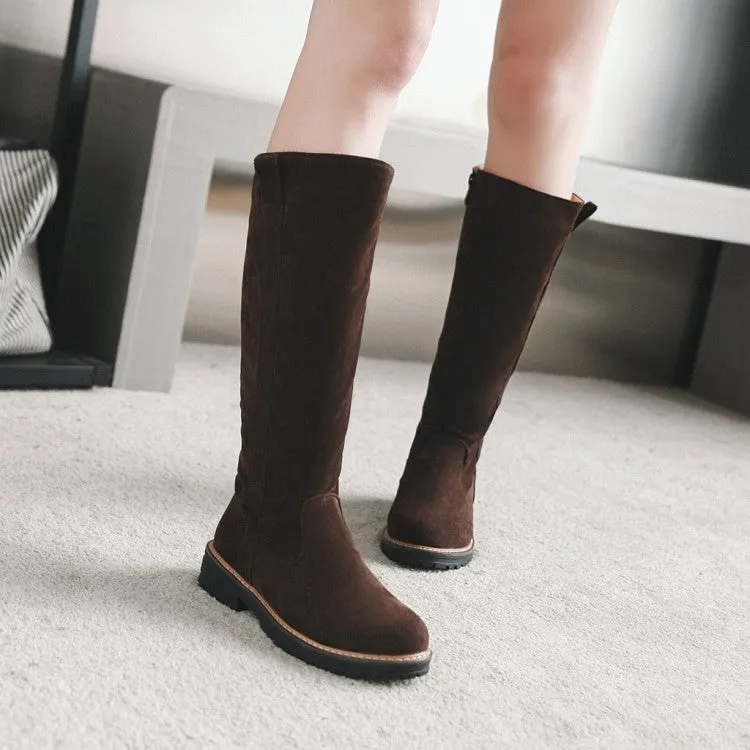 Womens' Suede Mid Heels Knee High Boots