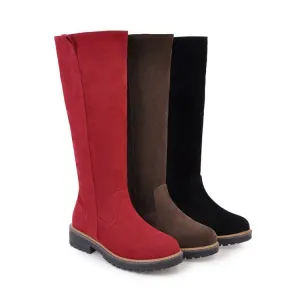 Womens' Suede Mid Heels Knee High Boots