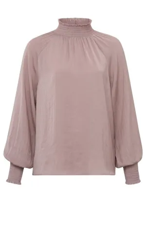 YAYA smocked mauve pink jaquard top